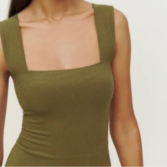 ReformationGreen L Laurena Knit In Dark Olive - Picture 2 of 10